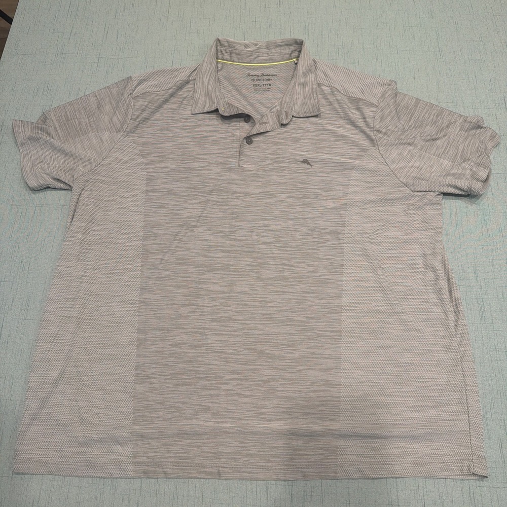 Tommy Bahama IslandZone Mens XXXL Grey Performance Golf Polo Shirt 00089